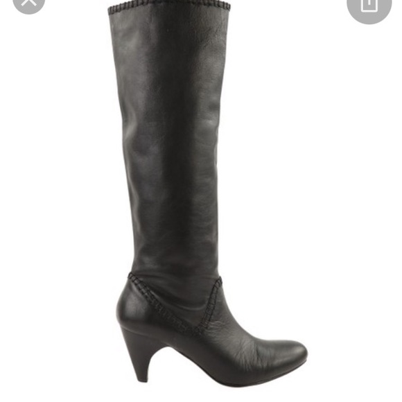 Max Studio Maureen Tall Black leather heeled boots - Picture 2 of 16